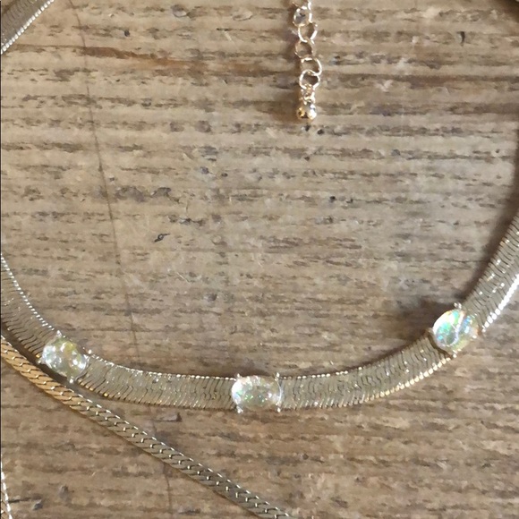 NEW Free People Gold Opal chain layered necklace - Picture 6 of 7